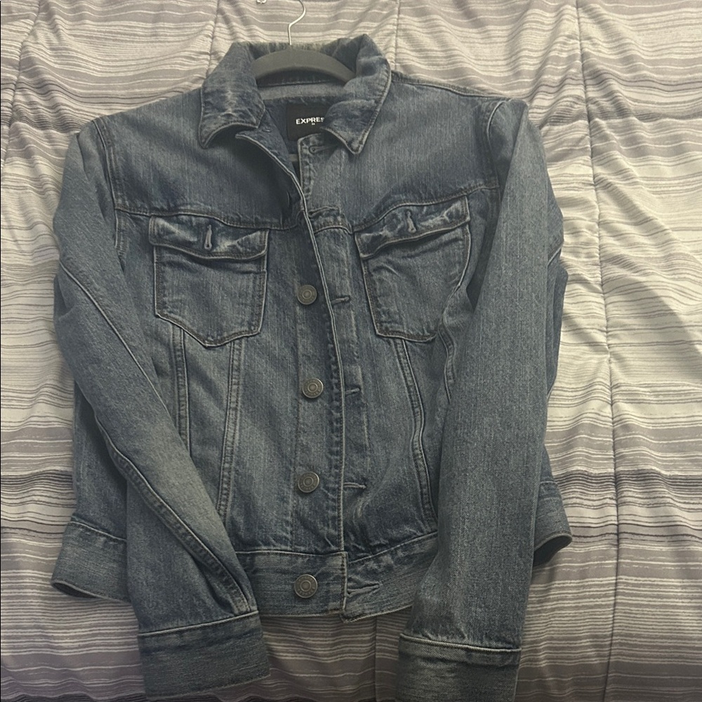 Express Women's Classic Denim Jacket - Dark Blue